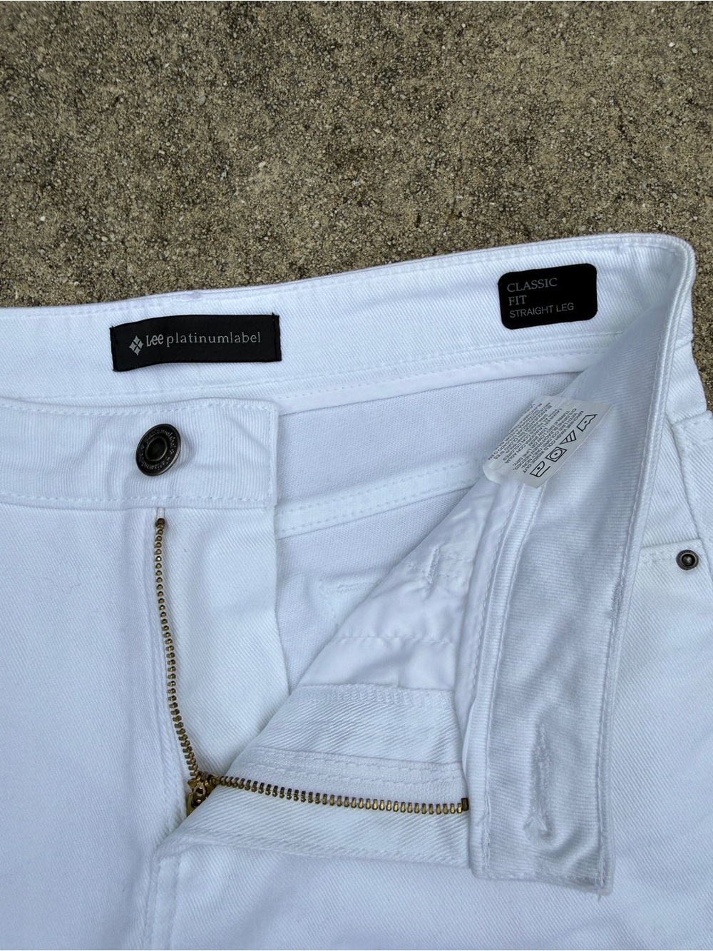 Lee Platinum label Classic Fit White Straight-Leg Jeans 4 Petite EUC Y2K Bling - Picture 5 of 11